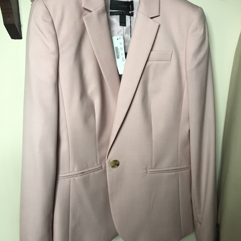 J Crew Super 120s light pink suit jacket (w/skirt)